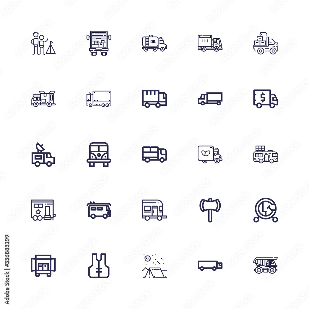 Editable 25 trailer icons for web and mobile Editable 25 trailer icons for web and mobile