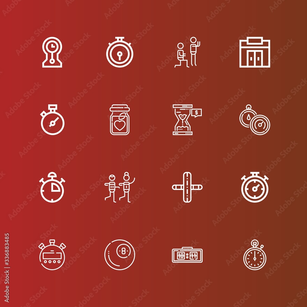 Editable 16 stopwatch icons for web and mobile Editable 16 stopwatch icons for web and mobile