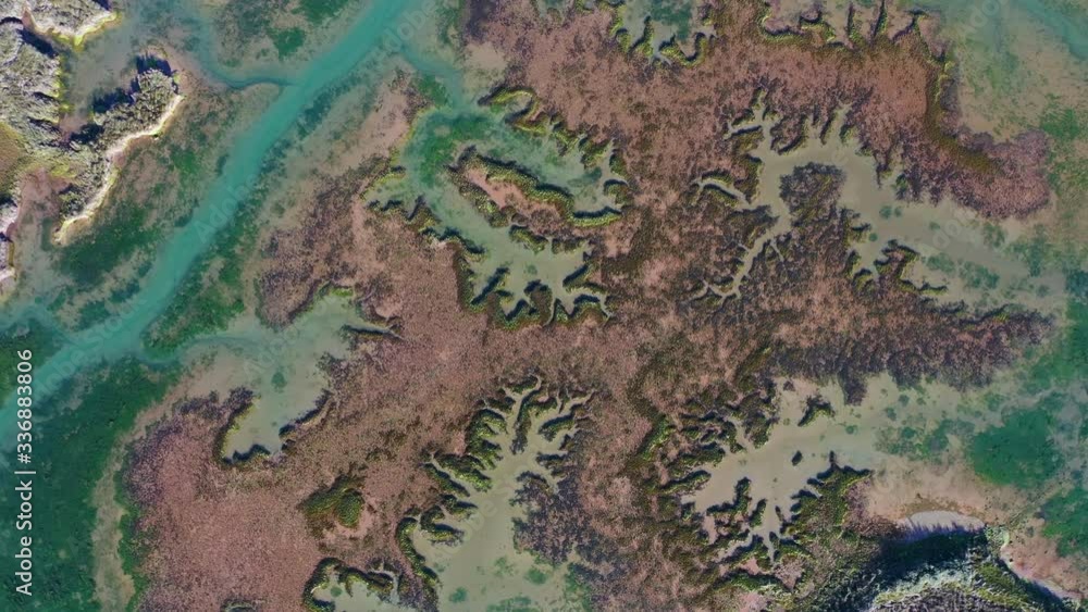 Aerial view of the marshes in the Oyambre Natural Park, San Vicente de la Barquera, Cantabrian Sea, Cantabria, Spain, Europe Aerial view of the marshes in the Oyambre Natural Park, San Vicente de la Barquera, Cantabrian Sea, Cantabria, Spain, Europe