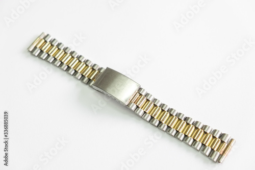 metal watch strap object isolate on the white background