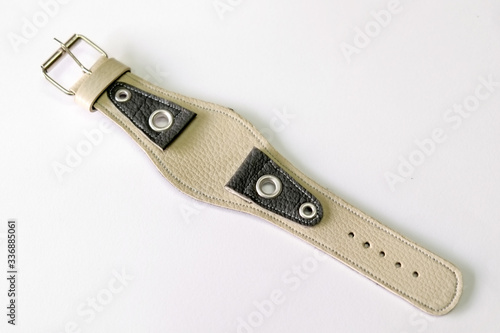 leather watch strap object isolate on the white background