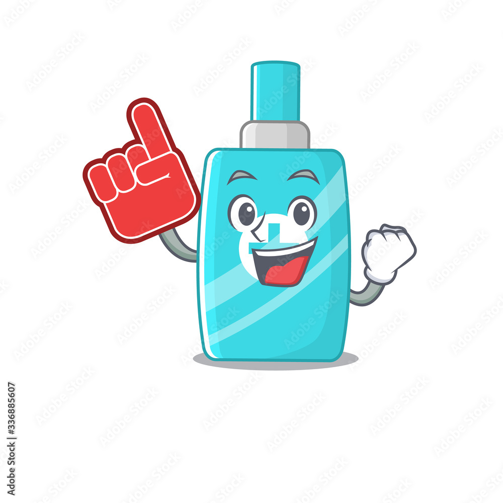 Ointment cream presented in cartoon character design with Foam finger Ointment cream presented in cartoon character design with Foam finger