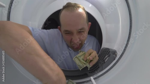 Rich and Greedy Businessman Counting Money Dollars 4K