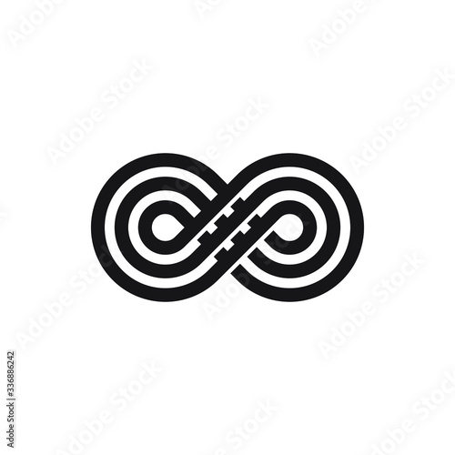 Modern Infinity Looping Logo Line Vector