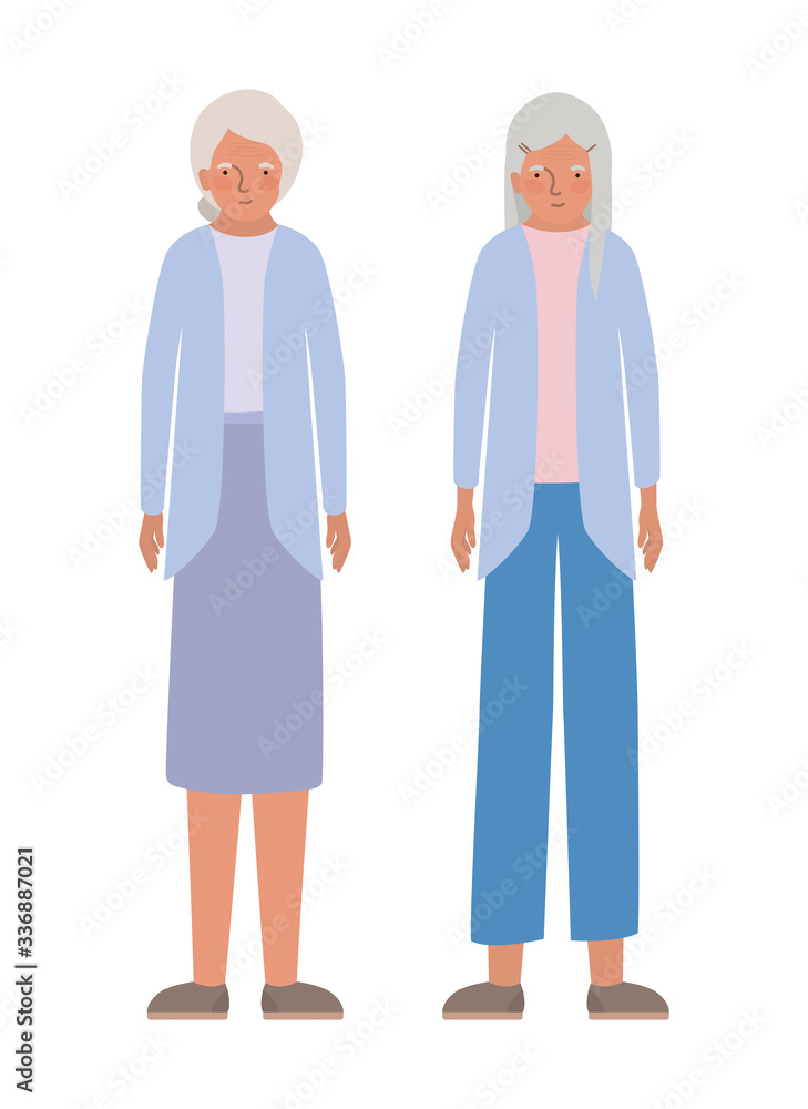 Isolated grandmothers avatars vector design