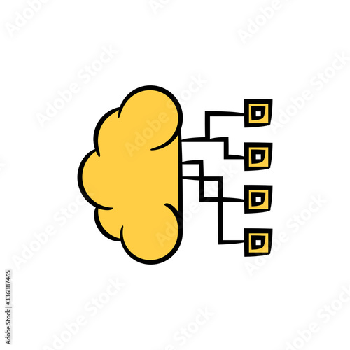 cloud and network linking icon