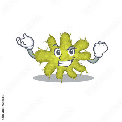 A dazzling bacterium mascot design concept with happy face photo