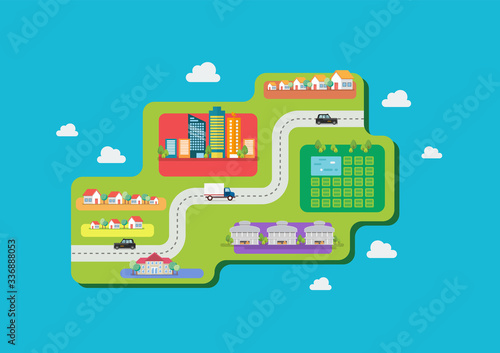Urban planing in flat style