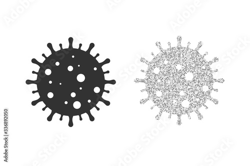 Coronavirus Bacteria Cell Icon, 2019-nCoV Novel Coronavirus Bacteria. No Infection and Stop Coronavirus Concepts. Dangerous Coronavirus Cell in China, Wuhan. Isolated Vector Icon