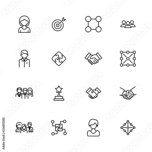 Simple set of leadership icons in trendy line style.