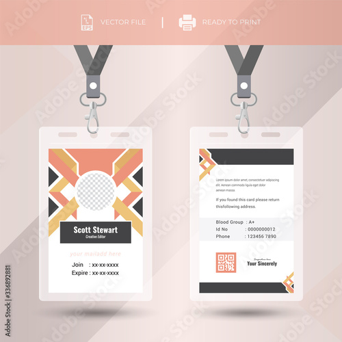 Abstract & Creative Id Card Design Vector Template. Mordrn Identity badge Template.