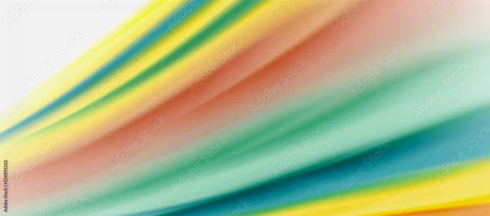Wave lines abstract background, smooth silk design with rainbow style colors. Liquid fluid color waves. Vector Illustration Wave lines abstract background, smooth silk design with rainbow style colors. Liquid fluid color waves. Vector Illustration