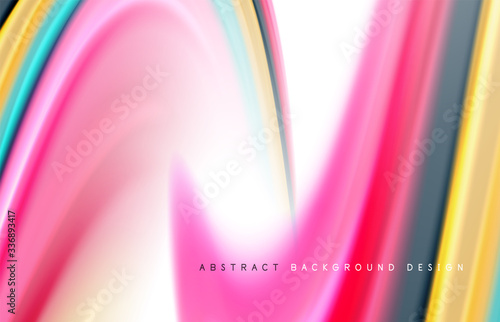 Abstract background - fluid color gradient waves, with dynamic motion line effect. Vector Illustration For Wallpaper, Banner, Background, Card, Book Illustration, landing page © antishock