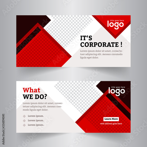 Business standard size Web Banners Set. Modern design concept for corporate website advertising.