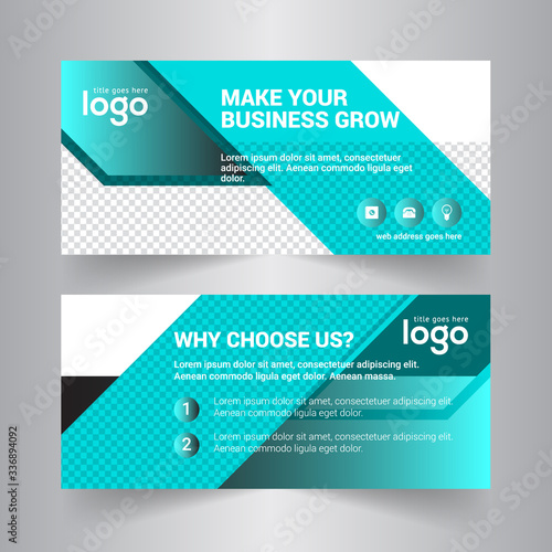 Business standard size Web Banners Set. Modern design concept for corporate website advertising.