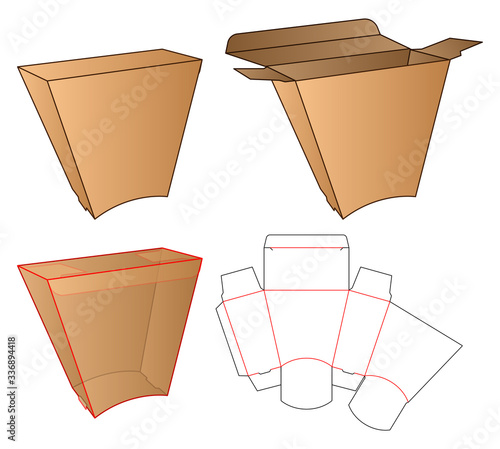 Box packaging die cut template design. 3d mock-up