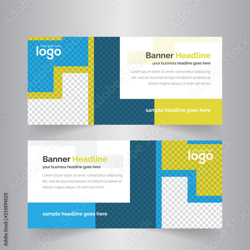 Business standard size Web Banners Set. Modern design concept for corporate website advertising.