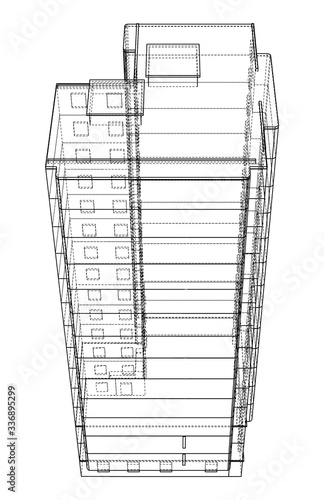 Vector wire-frame model of a multi-storey building
