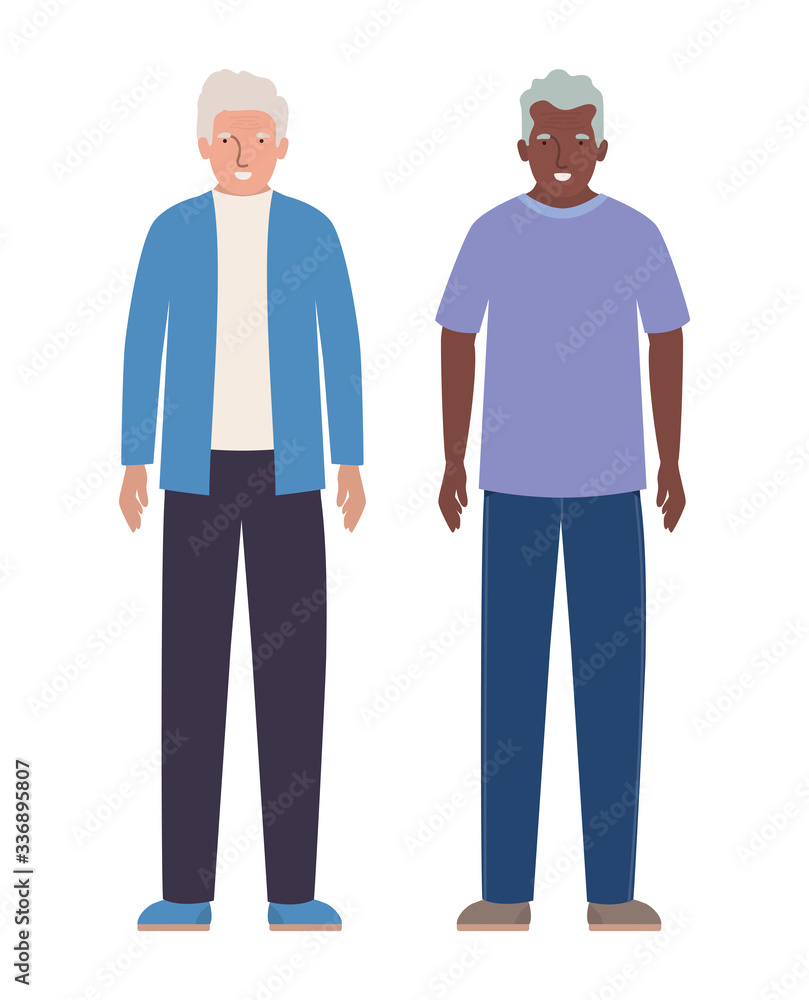 Isolated grandfathers avatars vector design Isolated grandfathers avatars vector design