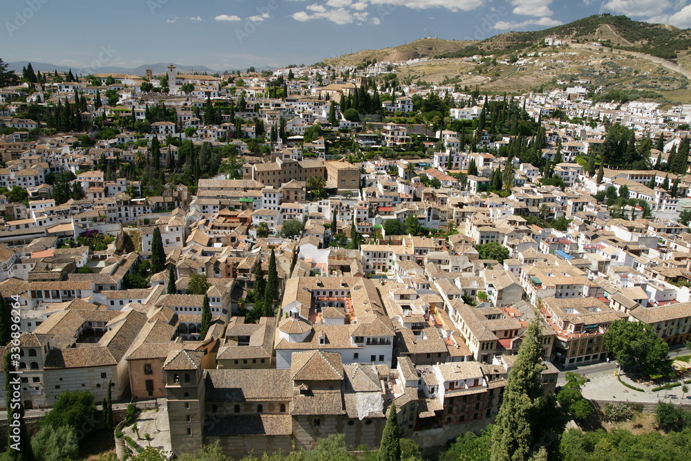 Granada, Spain - view of Albaicín from Alhambra Granada, Spain - view of Albaicín from Alhambra