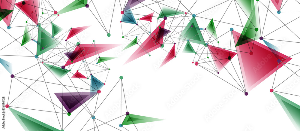 Line points connections, triangular technology design. Abstract geometric background Line points connections, triangular technology design. Abstract geometric background