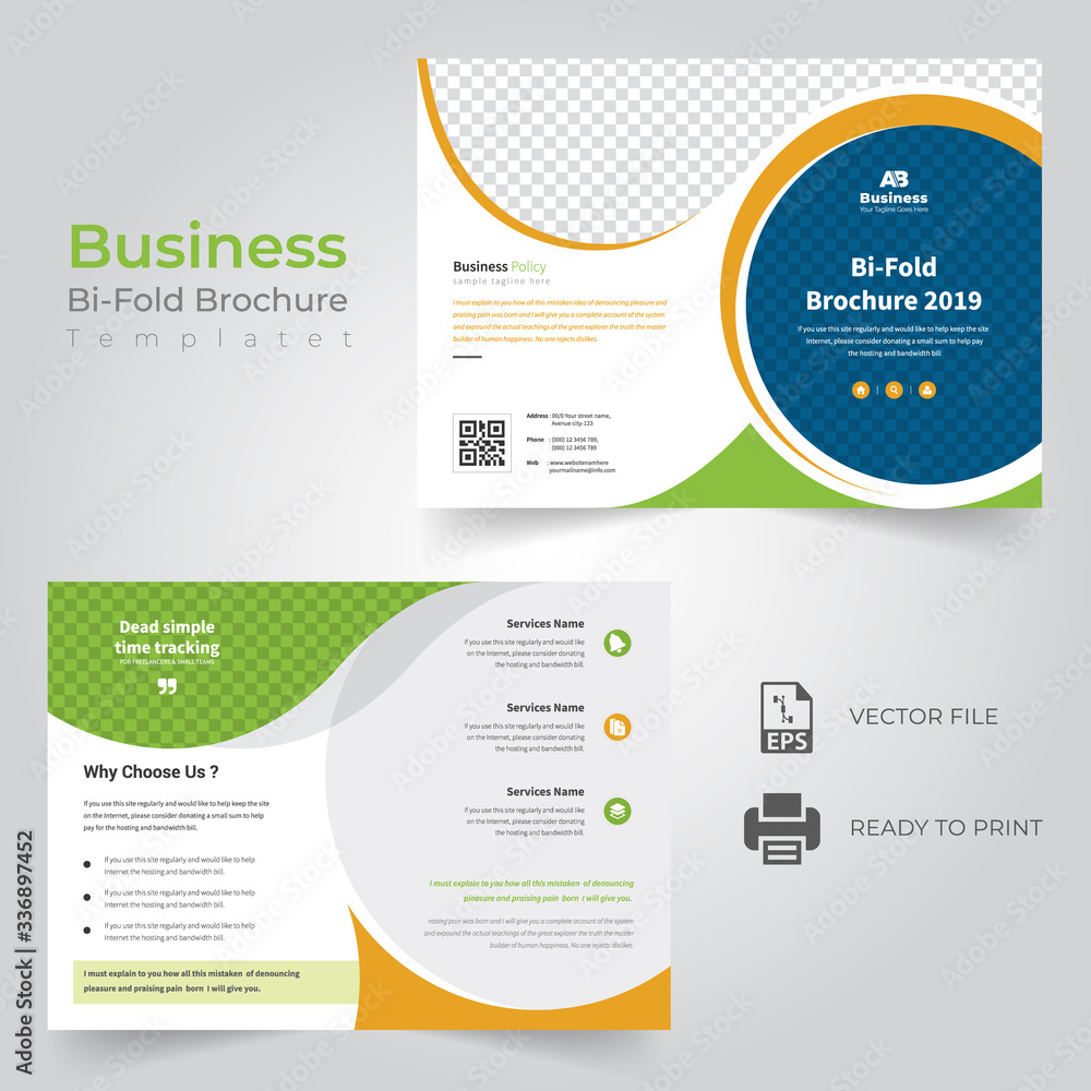 Green Color Business Concept Bi-fold Brochure Design. Modern & Unique Design. Green Color Business Concept Bi-fold Brochure Design. Modern & Unique Design.