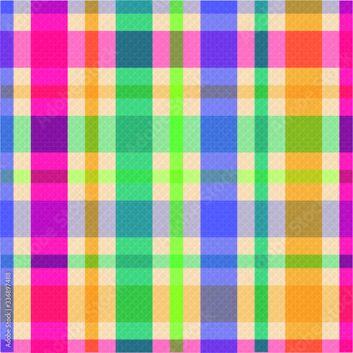 Rainbow Diagonal Checkered Seamless Pattern with Texture