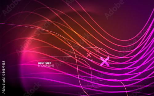 Abstract background - neon line design for Wallpaper, Banner, Background, Card, Book Illustration, landing page © antishock