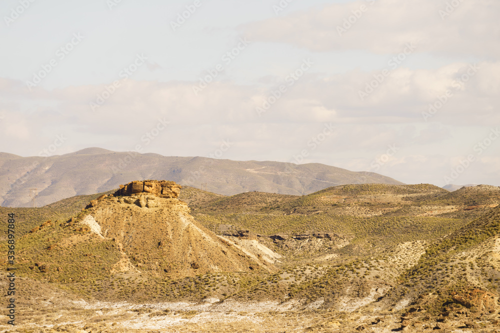 View of the Tabernas desert in Spain