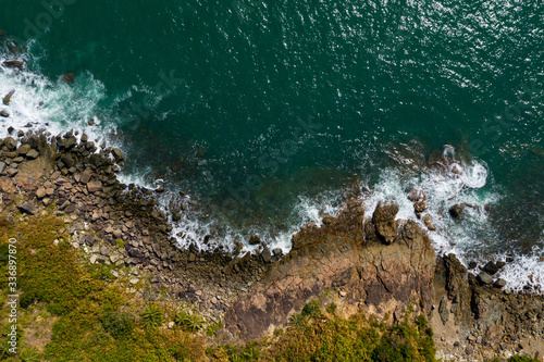 Top down view of Sai Kung Ninepin Group island in Hong Kong photo