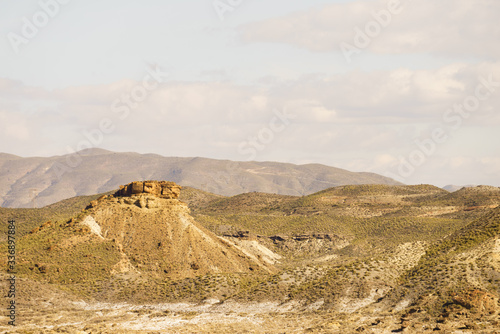 View of the Tabernas desert in Spain