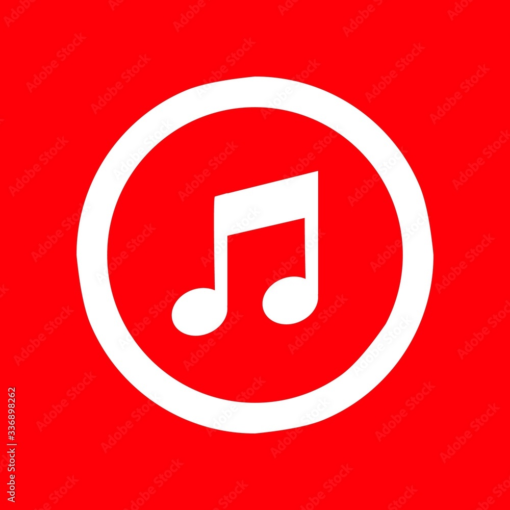 music icon red isolated music icon red isolated