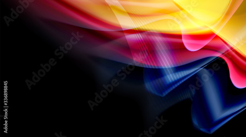 Liquid colors fluid gradients on black background