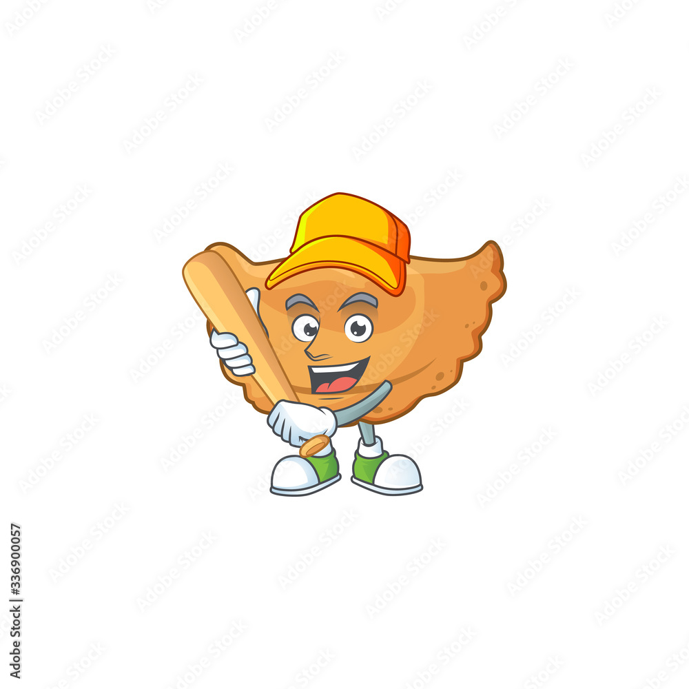 Cornes de gazelle cartoon design concept of hold baseball stick Cornes de gazelle cartoon design concept of hold baseball stick