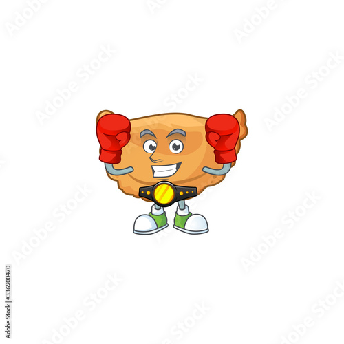 A sporty cornes de gazelle boxing athlete cartoon mascot design style