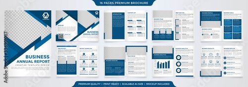 set of minimalist brochure template with modern style and simple layout use for annual report and business profile design 