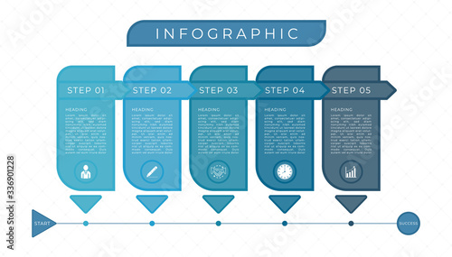 Infographic timline work step modern design planning business