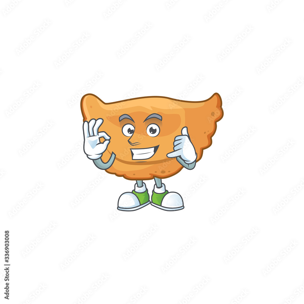 Cornes de gazelle mascot cartoon design make a call gesture Cornes de gazelle mascot cartoon design make a call gesture