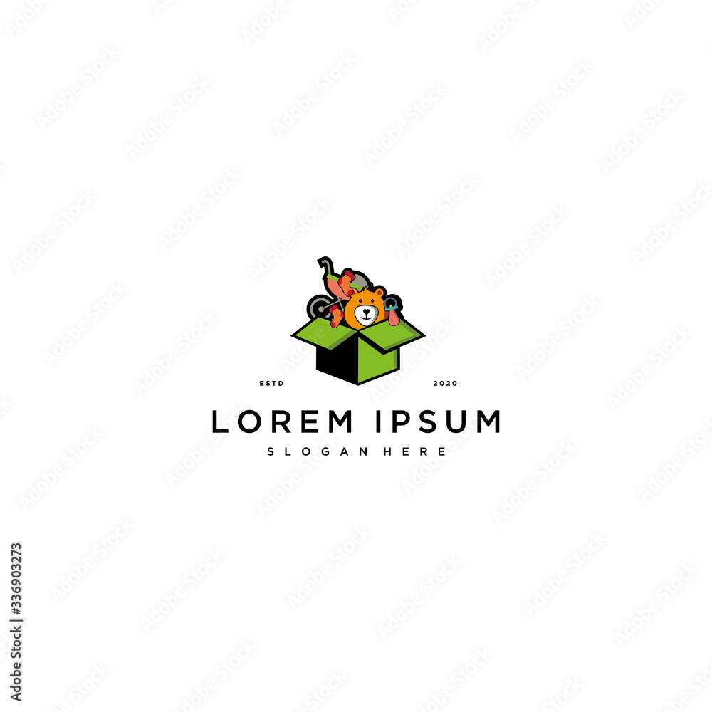 toy box logo design concept vector Stock Vector Adobe Stock