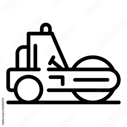 City road roller icon. Outline city road roller vector icon for web design isolated on white background