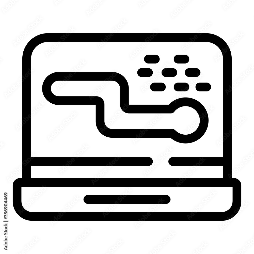 Laptop virus worm icon. Outline laptop virus worm vector icon for web design isolated on white background Laptop virus worm icon. Outline laptop virus worm vector icon for web design isolated on white background