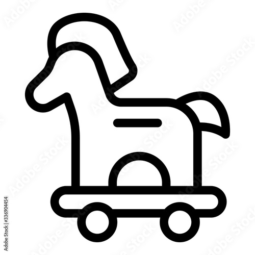 Virus trojan horse icon. Outline virus trojan horse vector icon for web design isolated on white background