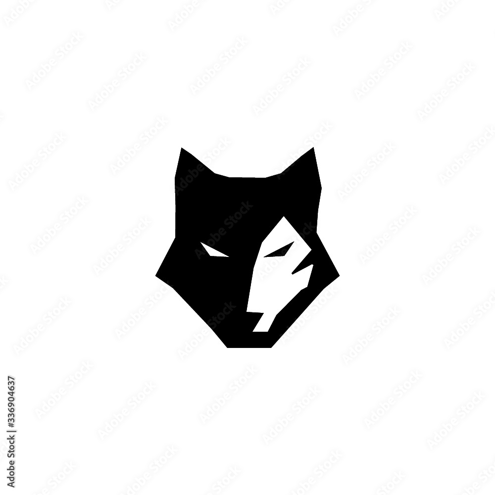 Obraz premium Wolf head icon logo isolated on white background