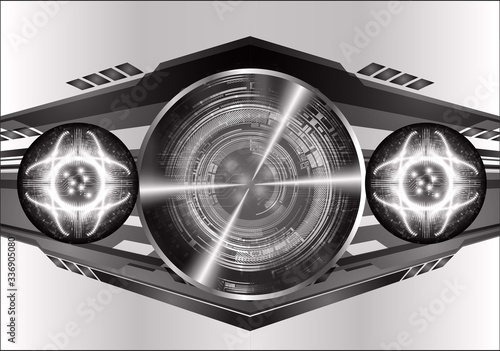 Black eye cyber circuit future technology concept background