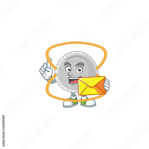 Cute face N95 mask mascot design bring brown envelope