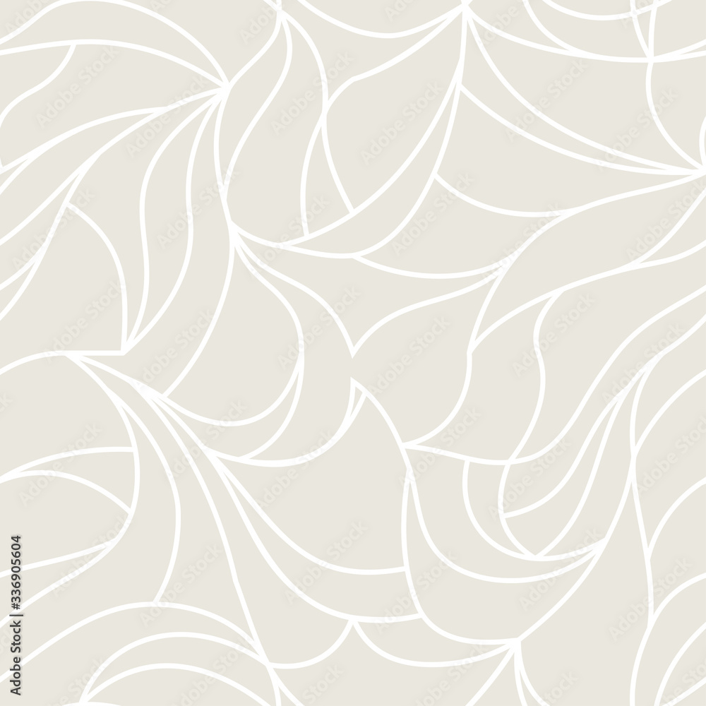 Vector organic pattern. Seamless texture of plants drawn lines. Stylish  leaves light grey background. Modern wallpaper or textile print Stock  Vector | Adobe Stock