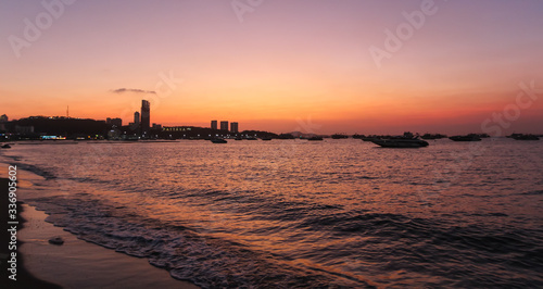 Pattaya City, Thailand Sunset view. © traveltofreedom