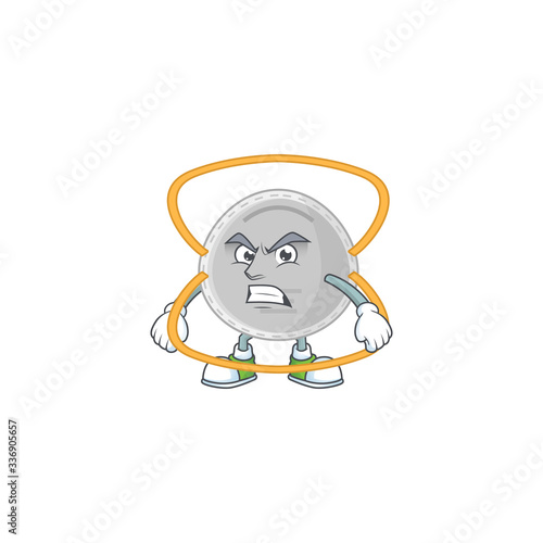 Mascot design style of N95 mask with angry face