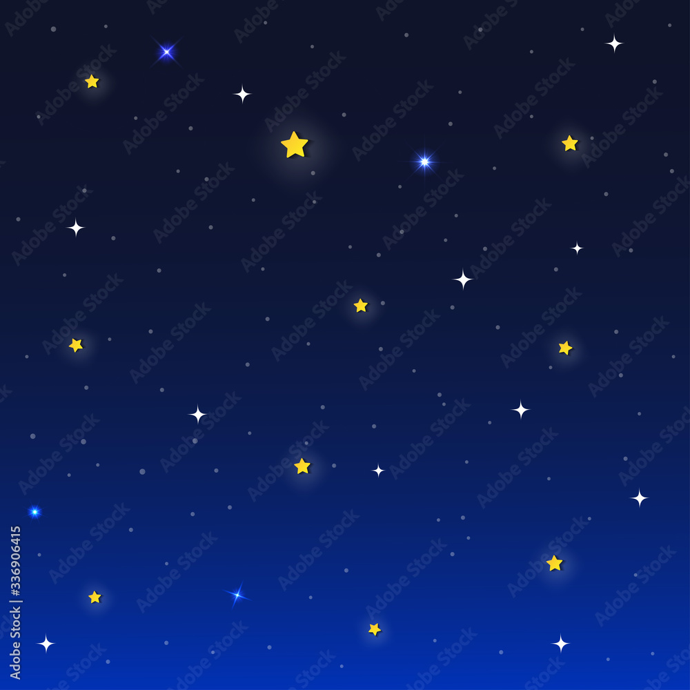 night sky with stars and moon. paper art style.Vector of a crescent moon with stars on a cloudy night sky.
Moon and stars background.Vector EPS 10.