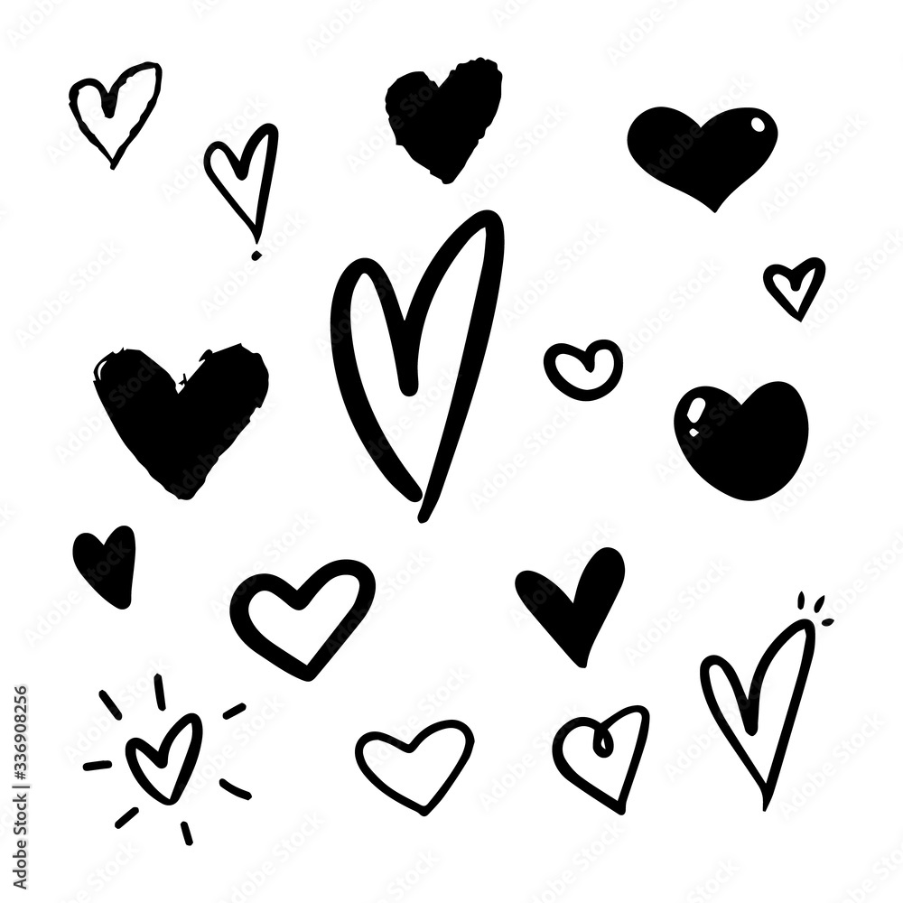 Vector Hand Drawn Heart Doodles Vector Hand Drawn Heart Doodles